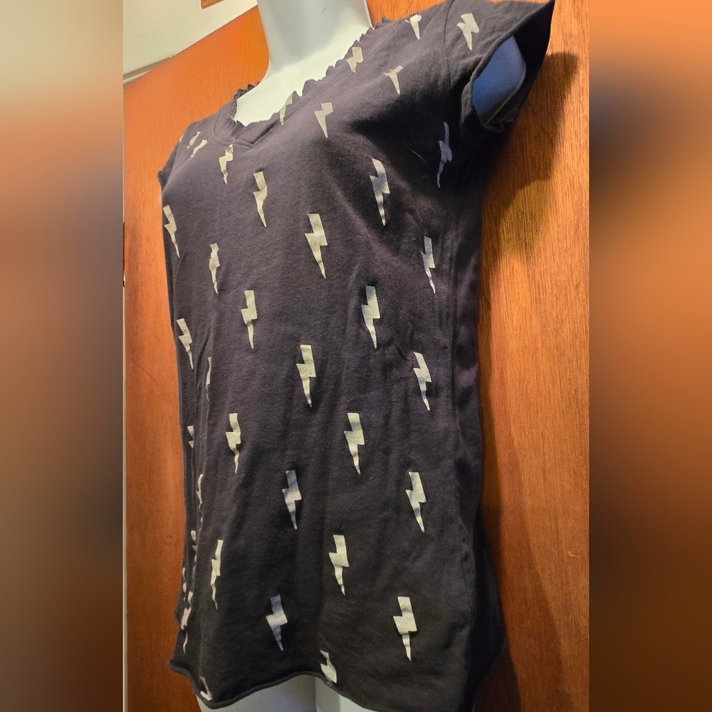 Heritage 1981 Black Lightning Bolt Tee SzM - Picture 3 of 8